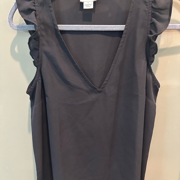 J. Crew Black Ruffle Sleeve Blouse - Picture 6 of 8